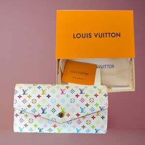 LV Louis Vuitton Sarah Wallet Multicolor Takashi Murakami